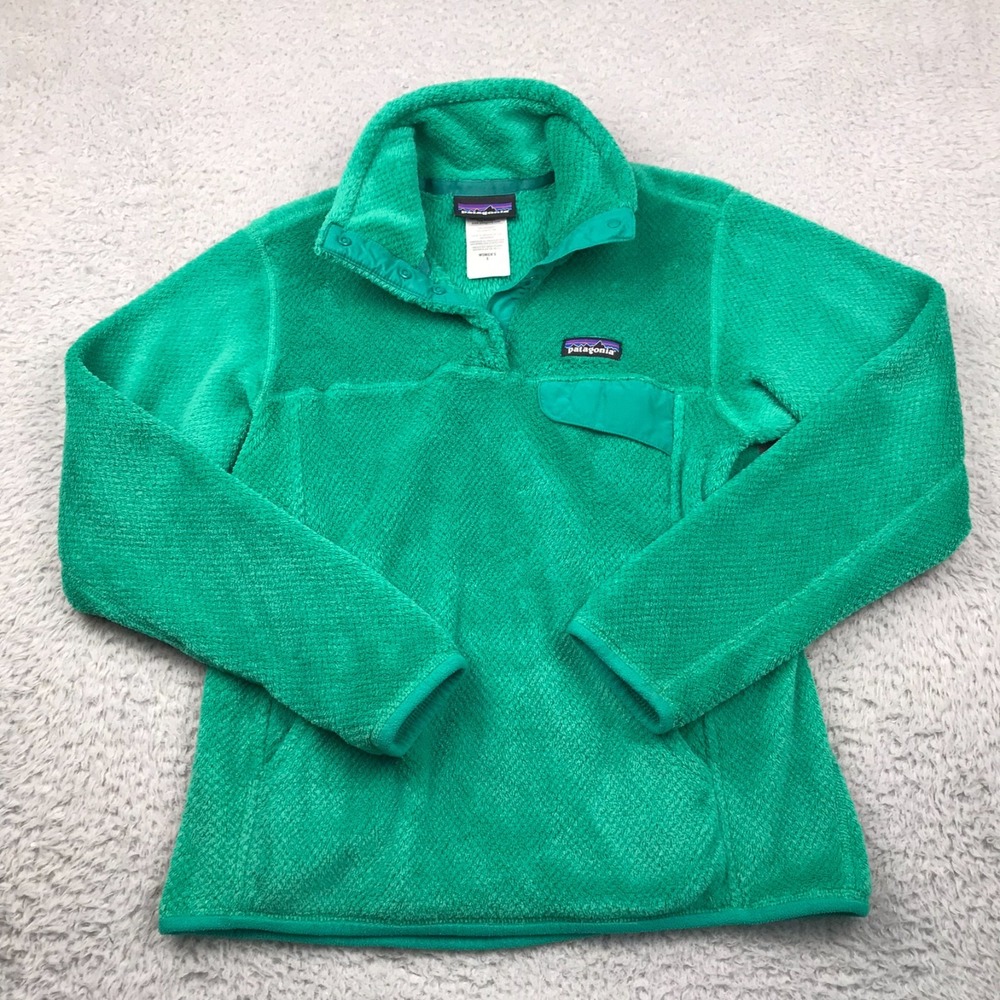 Patagonia Re-Tool Snap-T Pullover Womens S Emerald Green Fleece Sweater